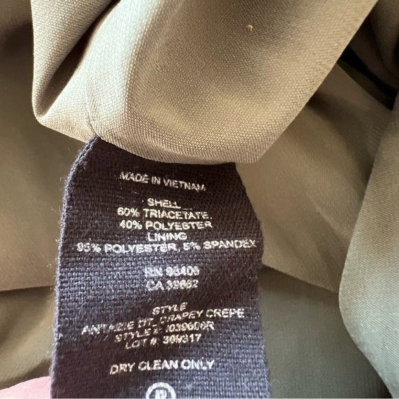 Theory Antazie Drapey Crepe Dress Deep Military 13671 - Picture 10 of 11